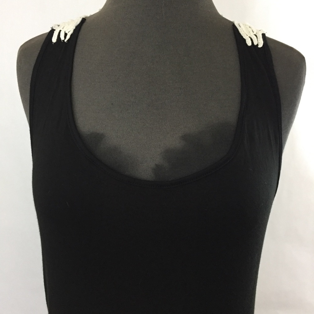 New! Soft Black Maxi Dress w/ Crochet Detail - Picture 6 of 8